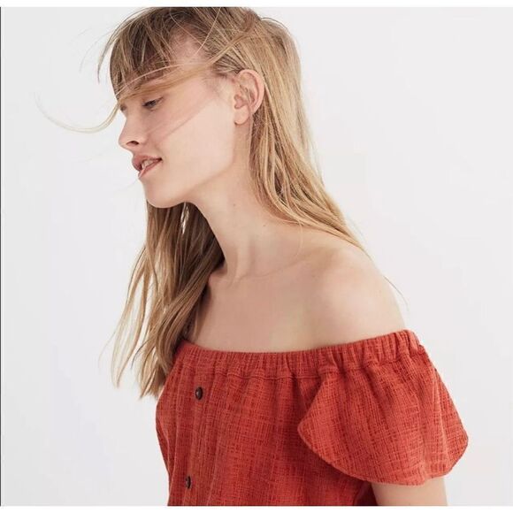Madewell Off-the-Shoulder mini Dress size M - Picture 2 of 12